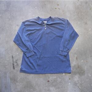 Vintage 90s Class 955 Henly Blue Faded Shirt Size L Made In USA